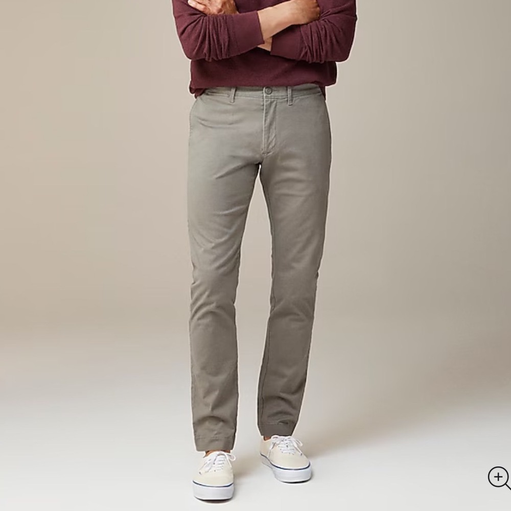 J. Crew 484 Slim Stretch Chino Pants Mens W33 L32 Khaki Tan Flat Front